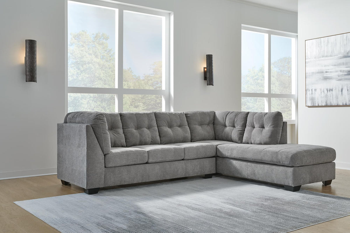 Marleton Gray 2-Piece Sectional with Ottoman — product image 9