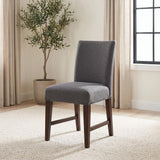 Naser Parsons Dining Side Chair Grey and Dark Walnut (Set of 2) — product image 3