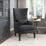Avina Charcoal Fabric Wingback Accent Chair - rear angle