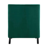 Grazioso Forest Green Velvet Tufted Accent Chair back detail