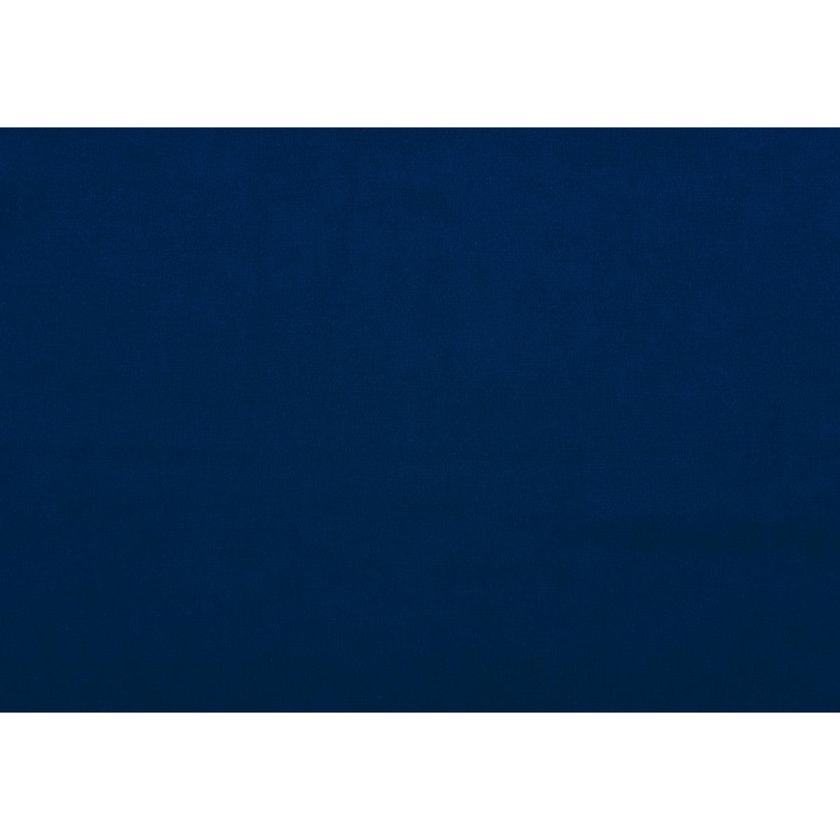 Fabric swatch of navy velvet used in Grazioso accent chair