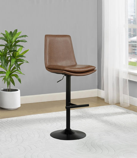 Eldridge Faux Leather Upholstered Adjustable Bar Stool Coffee — product image 2