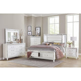 Tamsin Bed White Metallic Finish Close-up