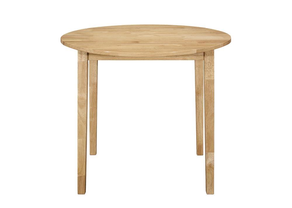 Natural finish table and chairs, main angle