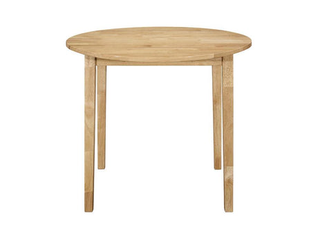 Natural finish table and chairs, main angle