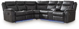 Sultan Meadow sectional showing blue LED illumination