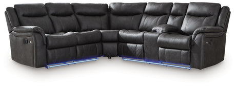 Sultan Meadow sectional showing blue LED illumination
