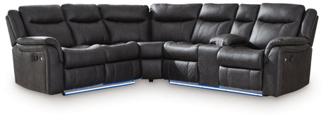 Sultan Meadow sectional with white LED lighting detail