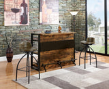 Side angle of Renaldi Bar Unit with Stemware Rack in Antique Nutmeg
