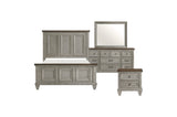 Renton Gray Panel Bedroom Set with bed and dresser in gray finish