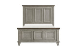 side view of Renton Gray gray panel king bed