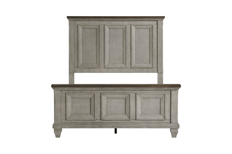 bedroom view of Renton Gray gray panel king bed