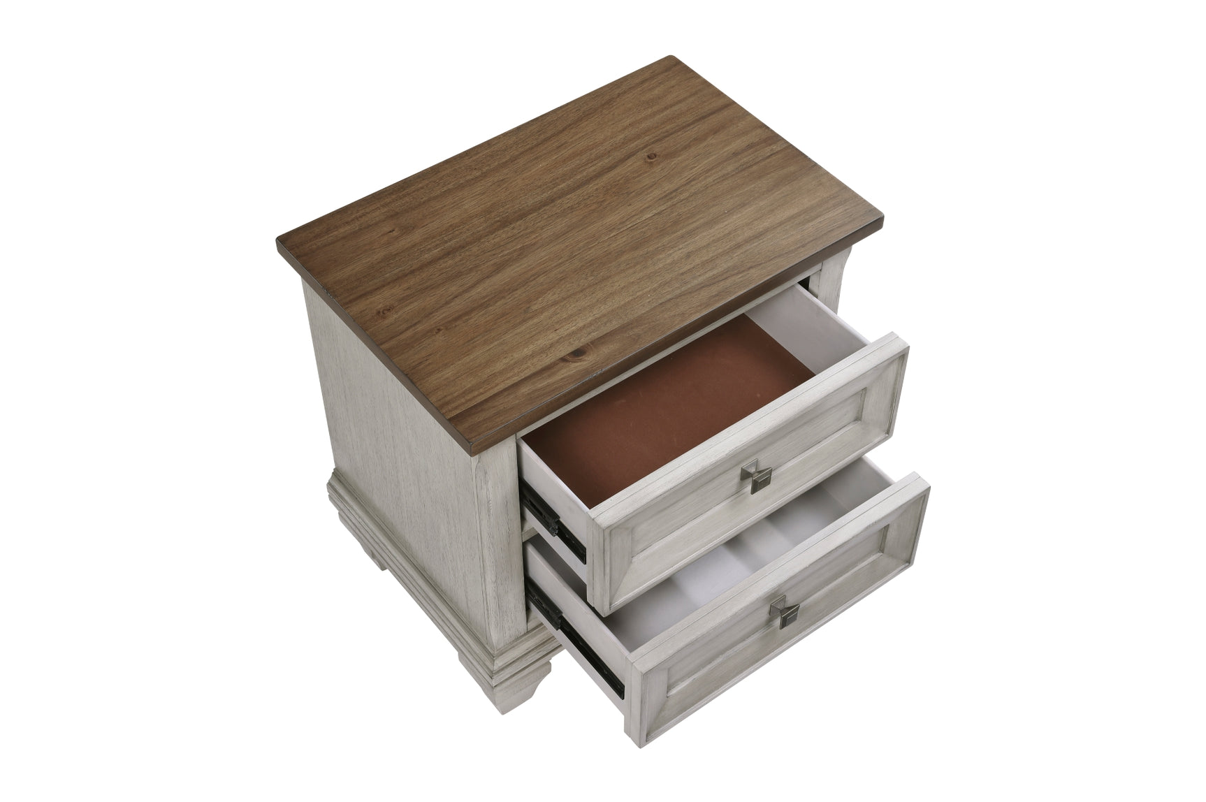 front view open drawer Renton Gray queen bedroom set