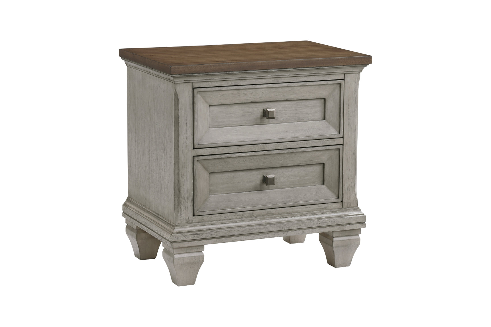 side angle of Renton Gray queen panel bedroom set