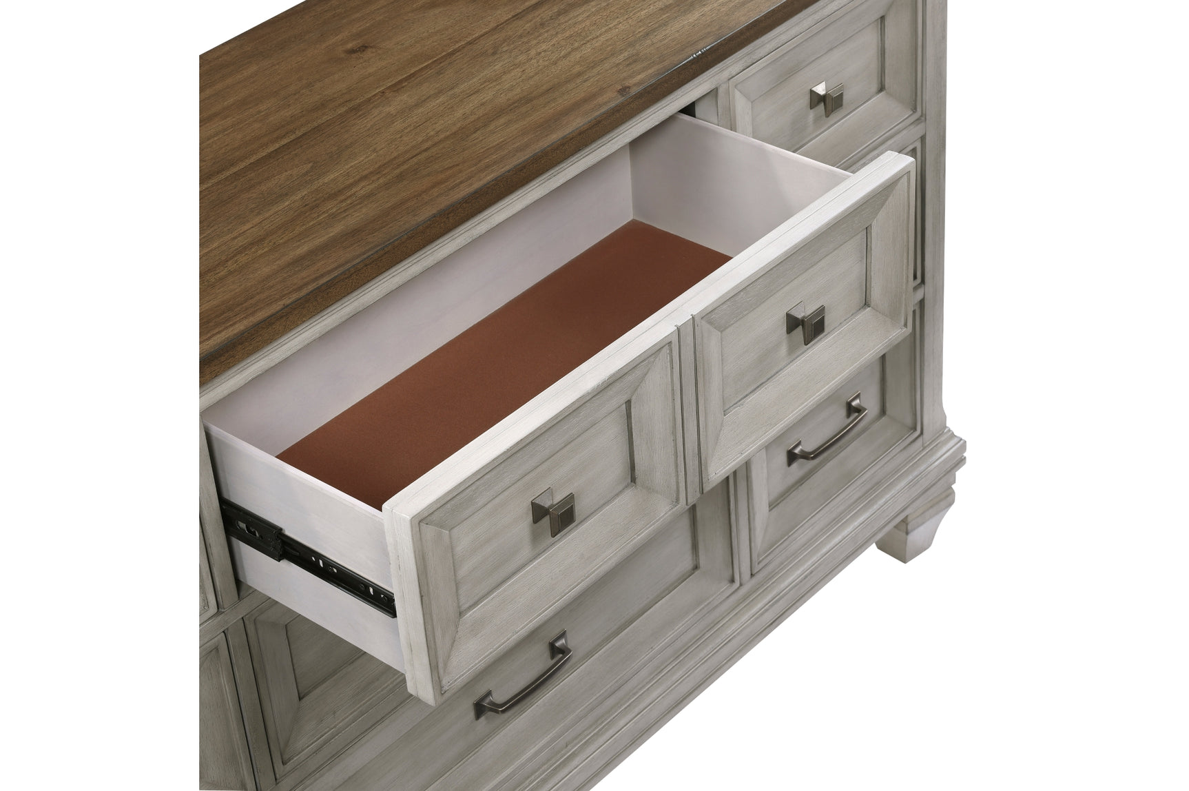 main view of Renton Gray bedroom set chest