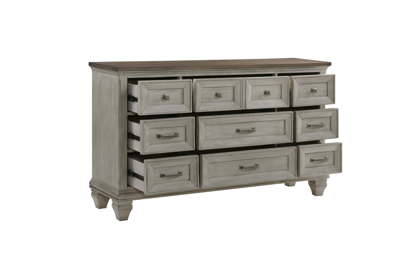bedroom scene Renton Gray queen nightstand