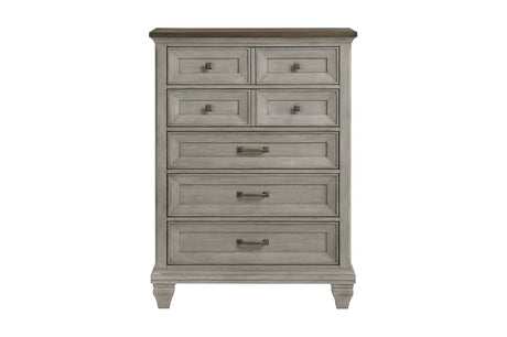 Renton Gray Panel Bedroom Set with bed and dresser in gray finish