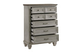 Renton Gray Panel Bedroom Set with bed and dresser in gray finish