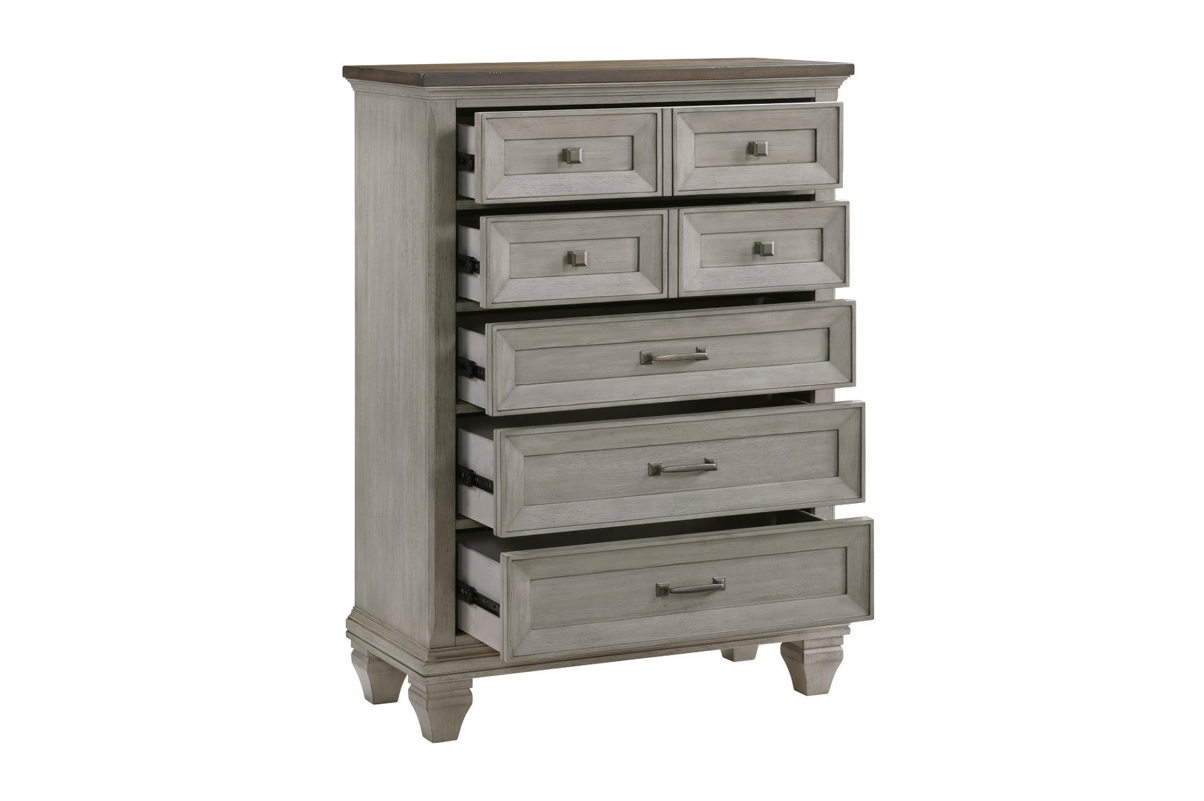 Renton Gray Panel Bedroom Set with bed and dresser in gray finish