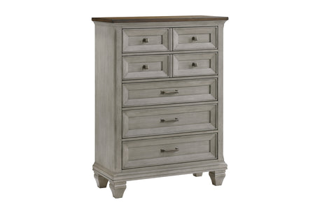 Renton Gray Panel Bedroom Set with bed and dresser in gray finish
