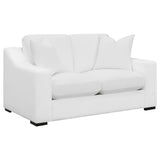 Ashlyn Upholstered Sloped Arm Loveseat White — product view