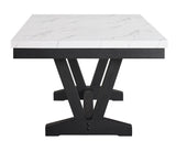 Main dining table view with dove gray finish
