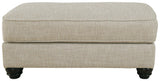 Asanti Fog Chenille Ottoman front head-on view with tufted cushion