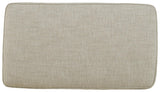 Asanti Fog Chenille Ottoman top view showing fabric texture and dimensions
