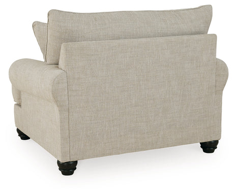Top view of ottoman in Asanti Fog set