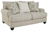Asanti Fog Chenille Loveseat head-on view