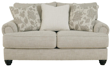 Asanti Fog Chenille Loveseat side profile