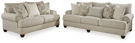 side view of Asanti Fog Sofa and Loveseat furniture set