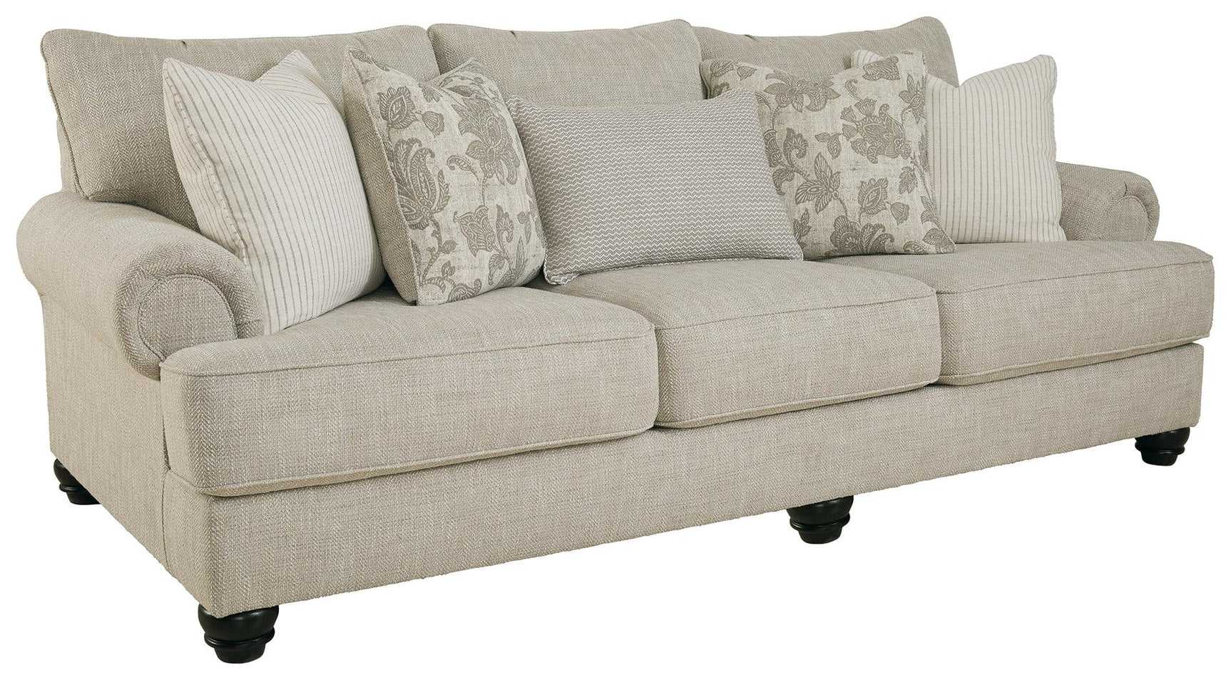 Asanti Fog Chenille Sofa side angle