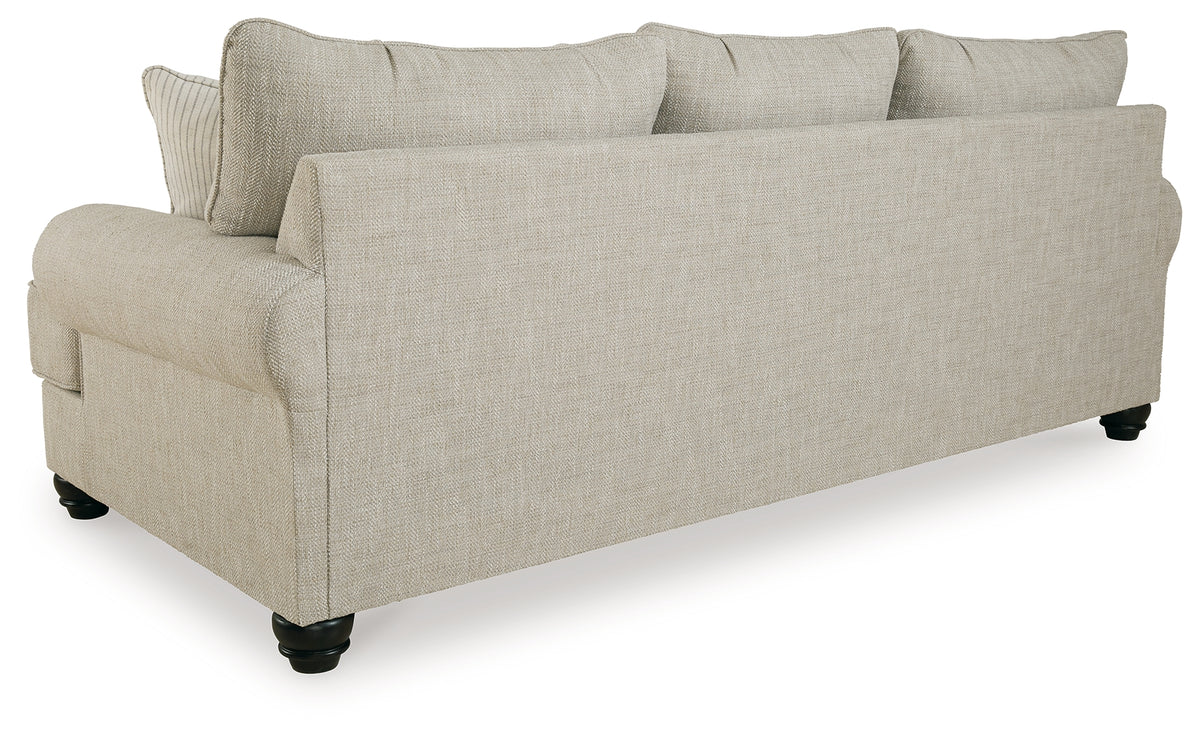close-up detail of sofa fabric and design