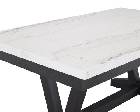 Main view of Varley light gray and white dining furniture
