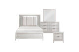 Florence Antique White Upholstered LED Panel Bed main view