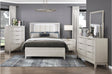 Florence Antique White Upholstered LED Panel Bed main view