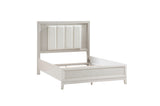 Florence Antique White Upholstered LED Panel Bed detailed side view