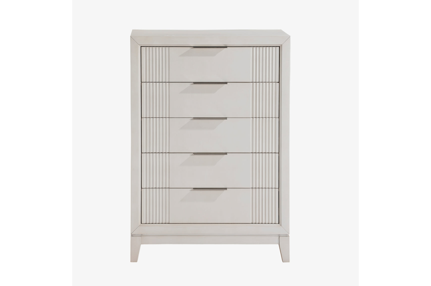 Florence Antique White Upholstered LED Panel Bed main view