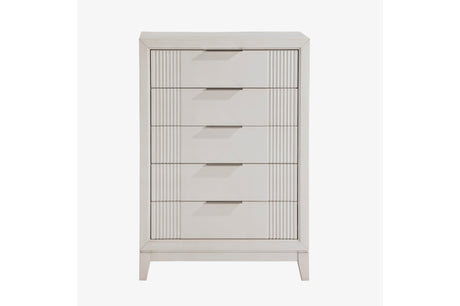 Florence Antique White Upholstered LED Panel Bed main view