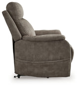 Alternate side view of Crestmeade Fossil Faux Leather Power Lift Recliner