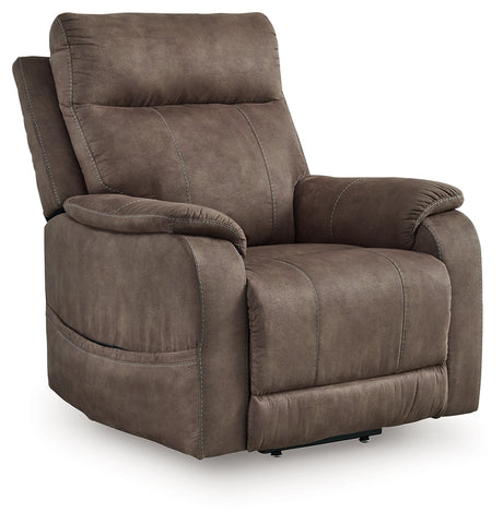 Crestmeade Espresso Faux Leather Power Lift Recliner main view from front