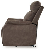 Alternate side view of Crestmeade Espresso Faux Leather Power Lift Recliner