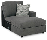 Edenfield Charcoal 3-Piece Sectional with Ottoman — angled view
