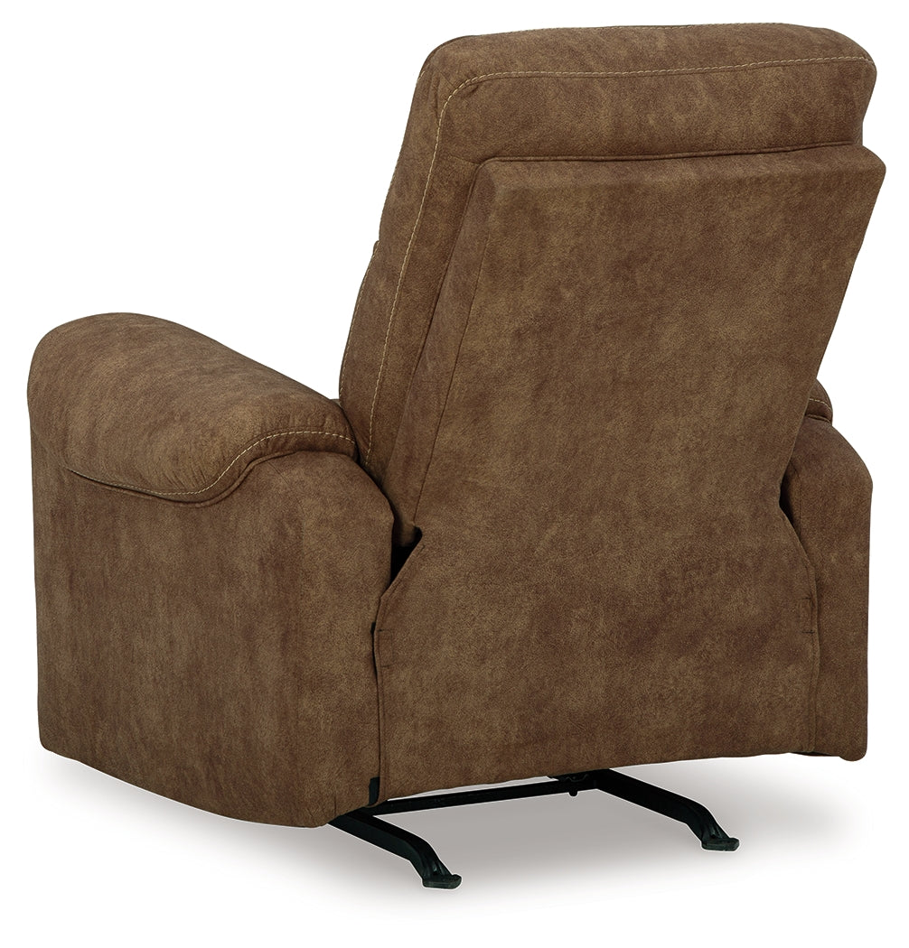 Edenwold Brindle Chenille Recliner chair back view reclining