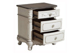 Cinderella Antique White Youth Panel Bedroom Set - Top view of dresser and nightstand