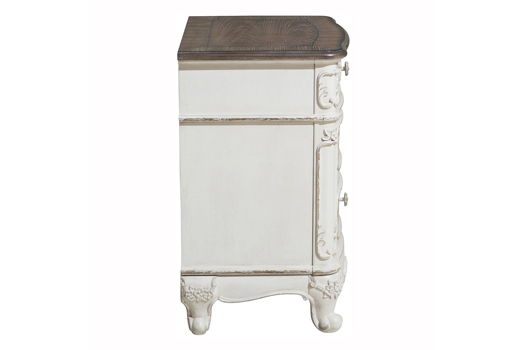Cinderella Antique White Youth Panel Bedroom Set - Drawer handle detail
