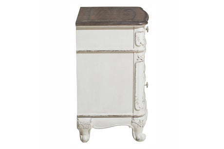 Cinderella Antique White Youth Panel Bedroom Set - Drawer handle detail
