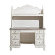 Cinderella antique white and gray rub-through writing desk with hutch front view