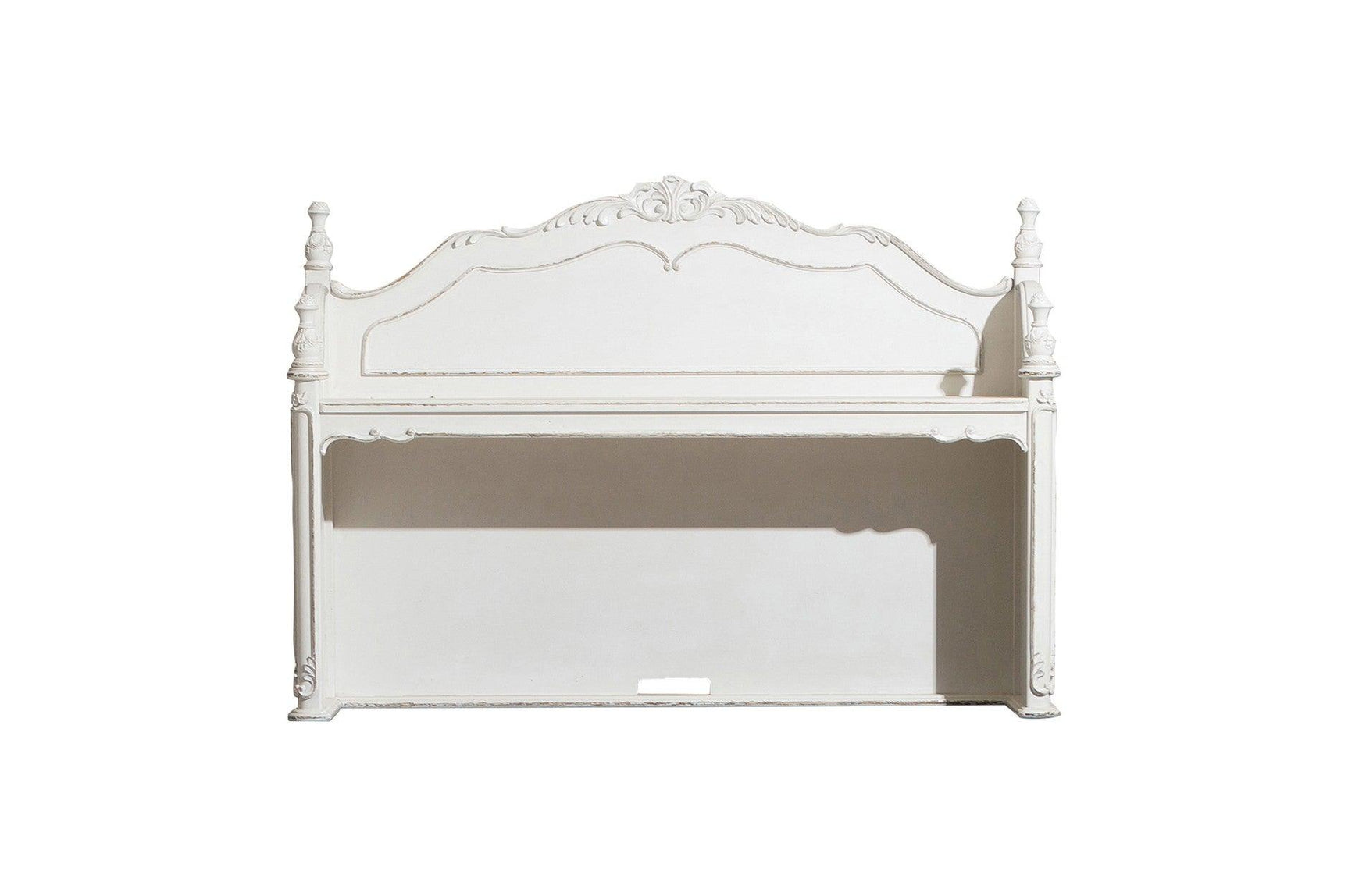 Desk hutch with built-in shelving for storage and display